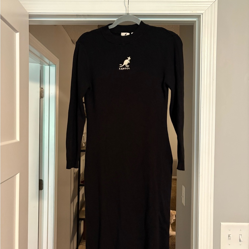 Kangol Classic Black Long Sleeve Dress